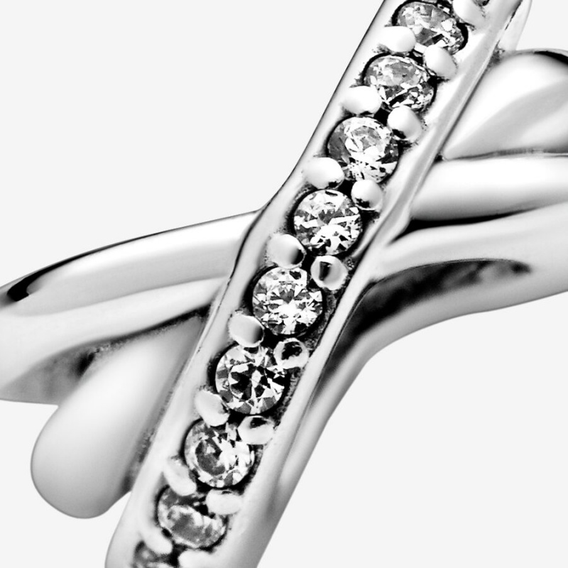 Sterling Silver Pandora Sparkling and Polished Lines Spacer Spacer Charms | 7864923-WU