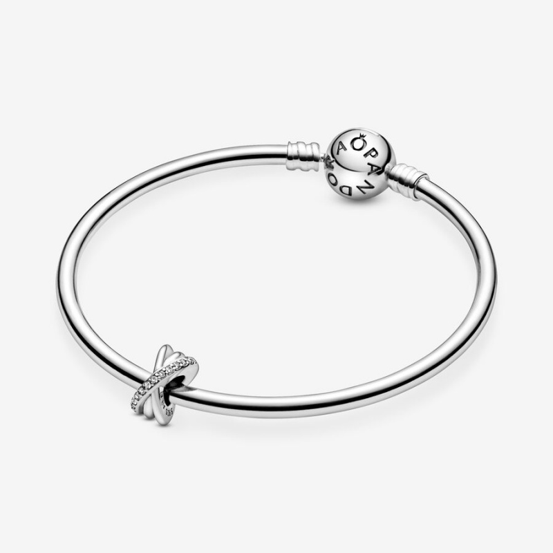 Sterling Silver Pandora Sparkling and Polished Lines Spacer Spacer Charms | 7864923-WU