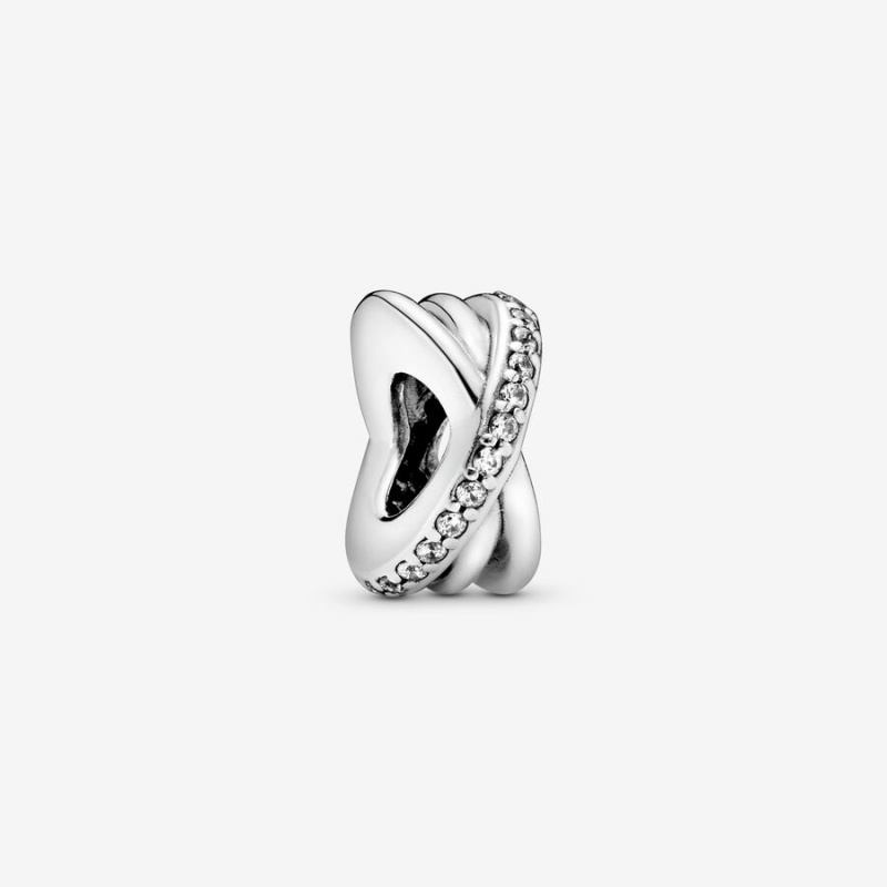 Sterling Silver Pandora Sparkling and Polished Lines Spacer Spacer Charms | 7864923-WU