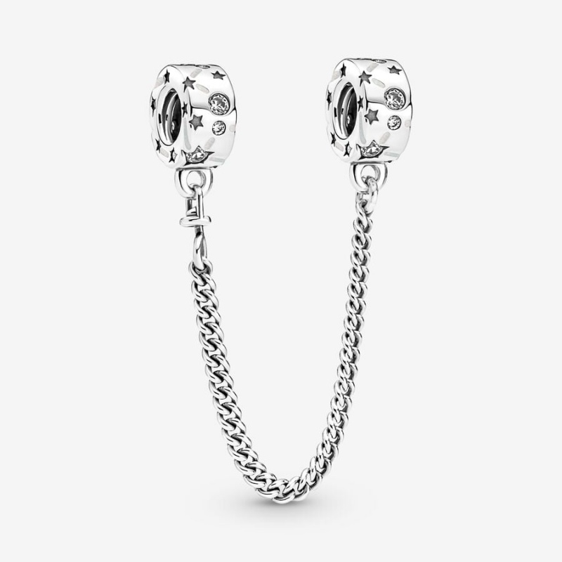 Sterling Silver Pandora Stars & Galaxy Safety Safety Chains | 5834071-XQ