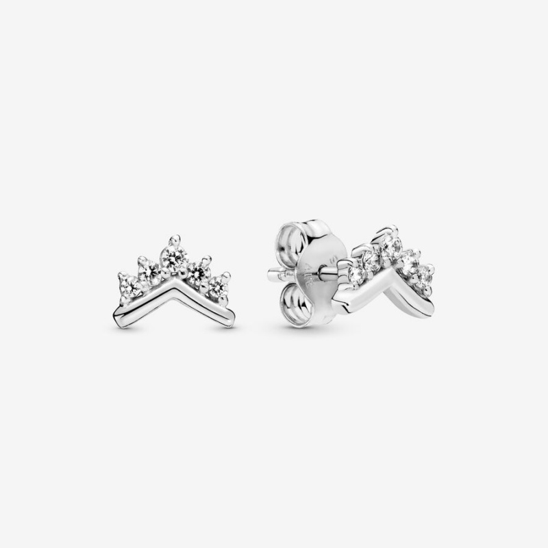 Sterling Silver Pandora Tiara Wishbones Stud Earrings | 5843270-GU