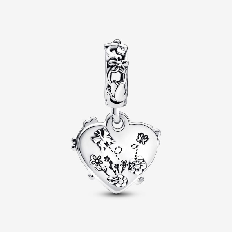 Sterling Silver Pandora Winnie the Pooh & Piglet Double Dangle Dangle Charms | 0753491-WV