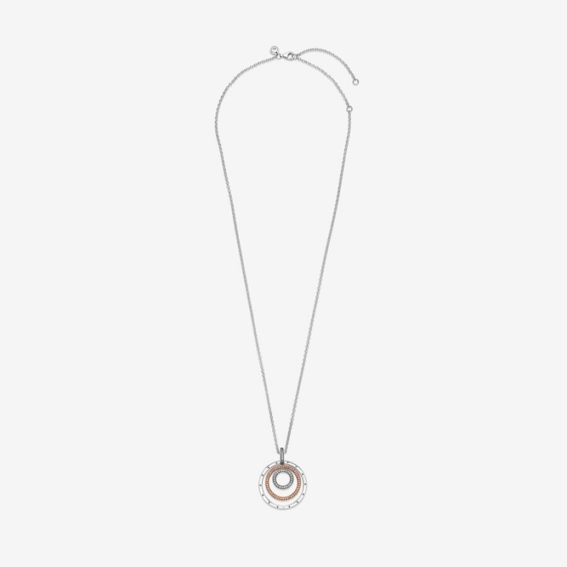 Two-tone Pandora Two-tone Circles Pendant Necklaces | 4925830-UN