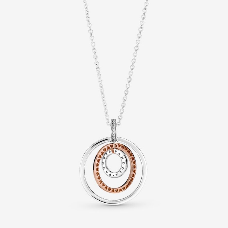 Two-tone Pandora Two-tone Circles Pendant Necklaces | 4925830-UN