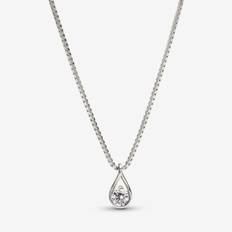 White Gold Pandora Brilliance 0.25 ct tw Necklaces | 0521476-BZ