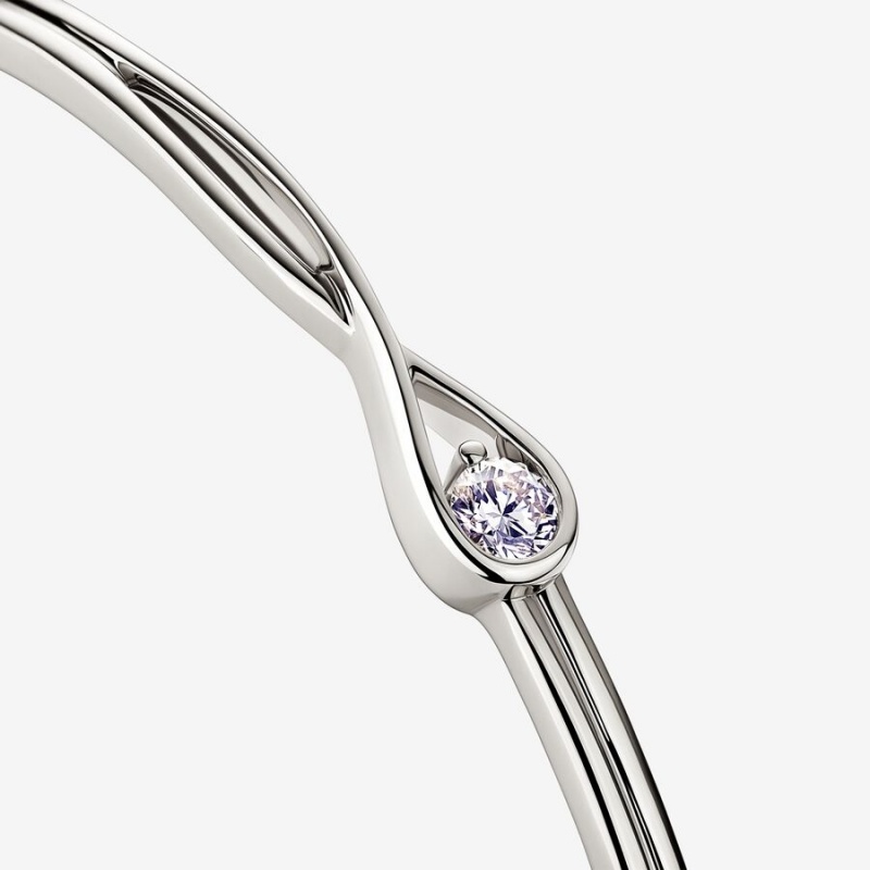 White Gold Pandora Brilliance 0.25 ct tw Bangle Bracelets | 5217049-HX