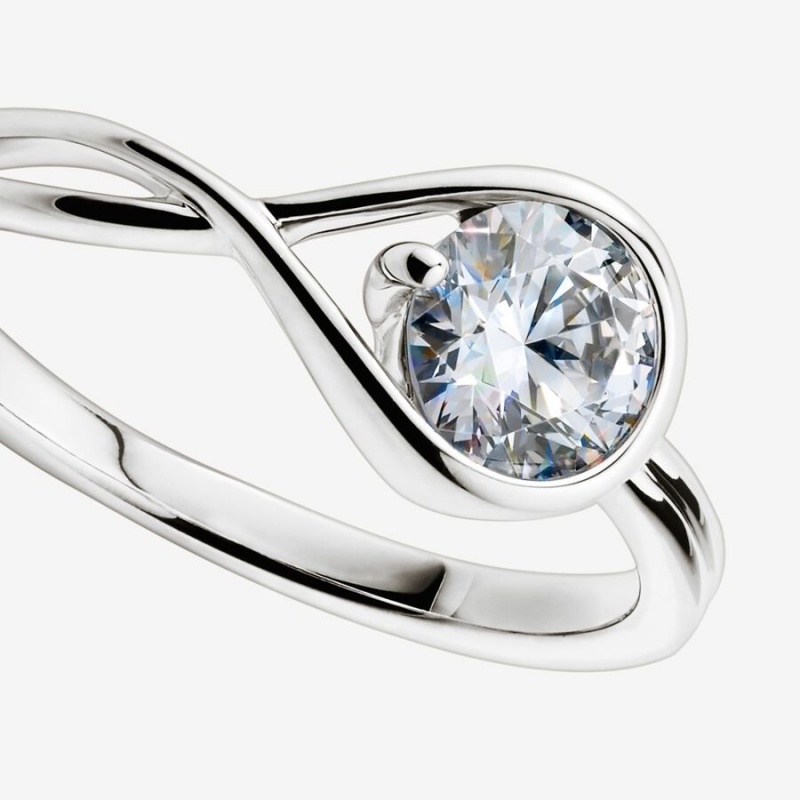 White Gold Pandora Brilliance 0.75 ct tw Lab-Created Diamond Rings | 9013286-DQ